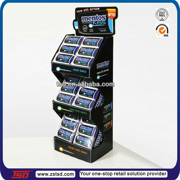 TSD-C923 Factory custom retail store counter top promotion cardboard chewing gum display