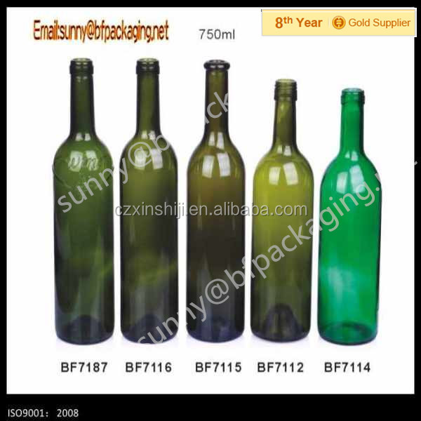 high quality glass champagne wine bottle