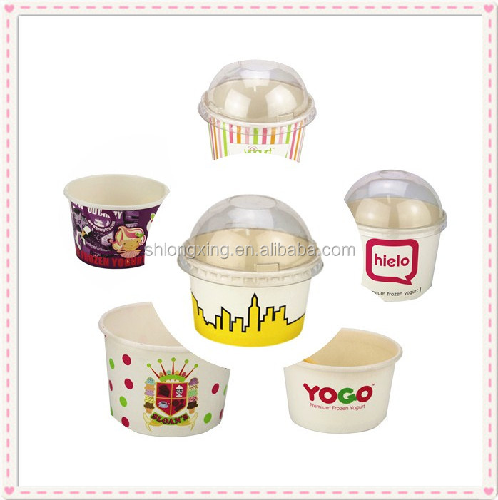 disposable ice cream cups or custom frozen yogurt cups