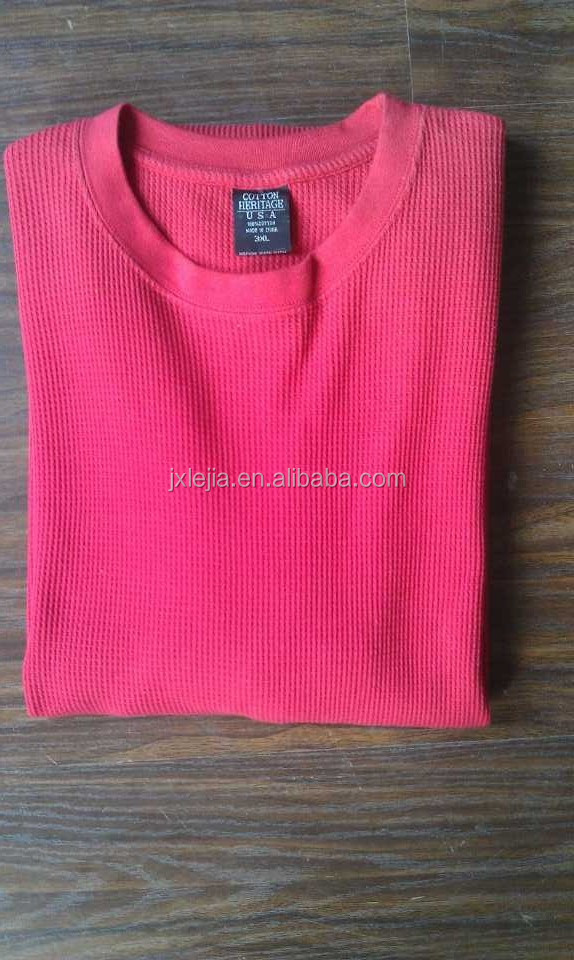 メンズ赤色のロングスリーブサーマルtシャツアメリカ市場問屋・仕入れ・卸・卸売り