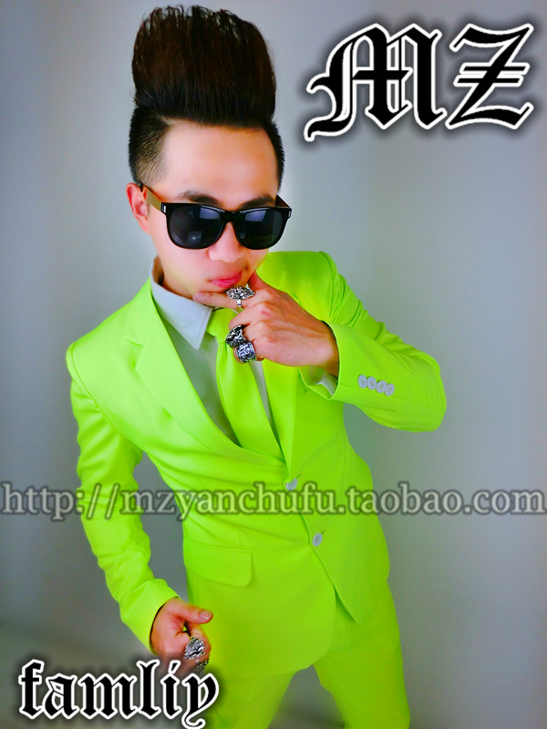 neon yellow mens suit