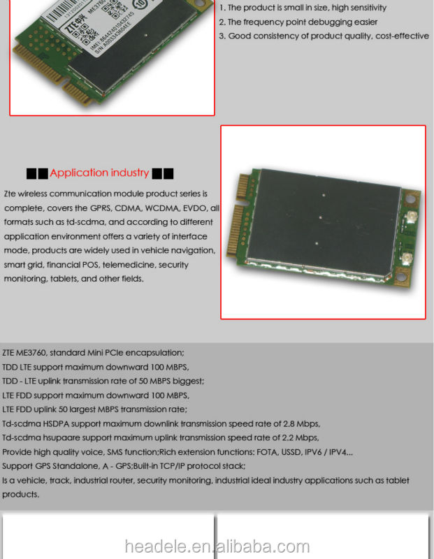 zteme3760tddltefddミニpcieecall機能モジュール車両用フォータ仕入れ・メーカー・工場