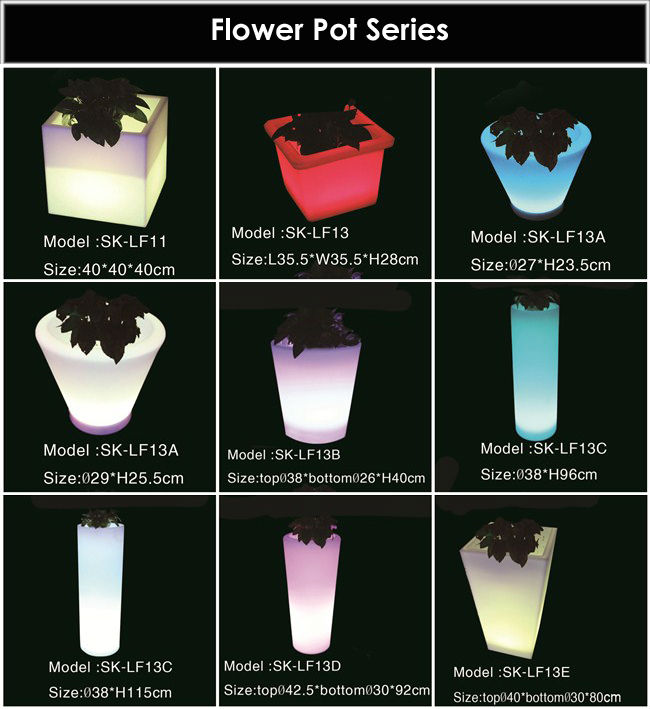 Ledの植木鉢/プラスチック製の植木鉢/led垂直庭園、 リモコンledライトフラワーポット、 屋外のプラスチック製の大きなledフラワーポット問屋・仕入れ・卸・卸売り
