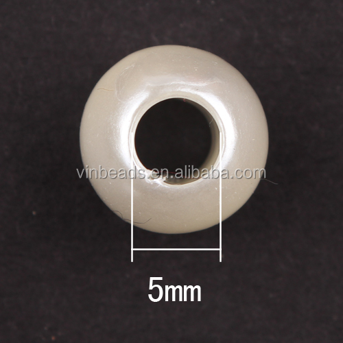 大きな穴5mm10*12mmパールビーズ、 分厚いパールホワイトアクリル装飾用ビーズ問屋・仕入れ・卸・卸売り