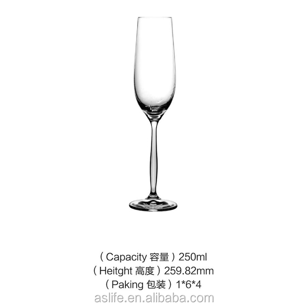 AS98CP25-250ml The Elegant Champagne Glass Flutes In Colourful Gift Box!Colorful Packing No Lead Crystal Glass Champagne Flute