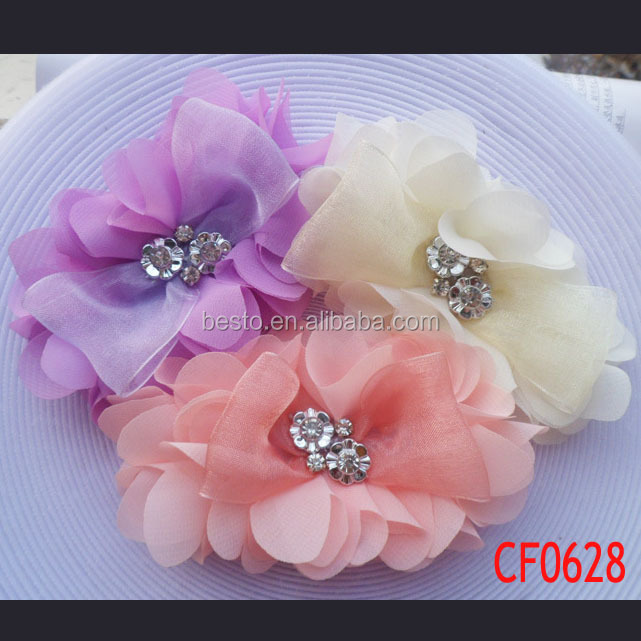 Cf 0786 Chiffon Flower,Import China Red Laser Cut Puff Chiffon Fabric