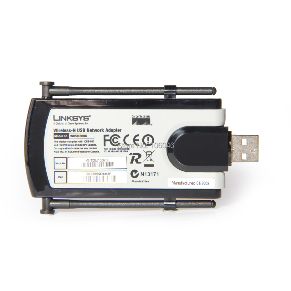 Linksys WUSB300N Wireless Wifi N USB Network Adapter Card free shipping
