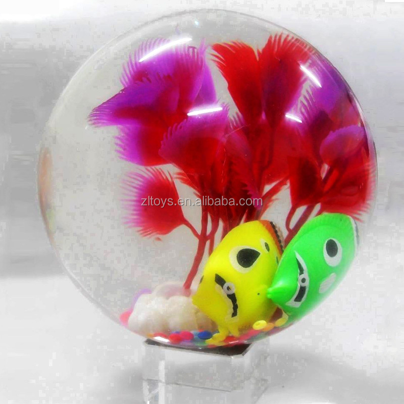 海の世界をバウンスボールカラフルなledで魚水弾むゴムボールの高品質子供の演劇弾むボール仕入れ・メーカー・工場
