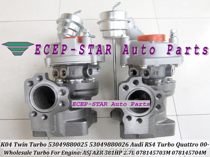 K04 Twin Turbo 53049880025 53049880026 078145703M Turbocharger For Audi RS4 Turbo Quattro 2000- ASJ AZR 381HP 2.7L (7)