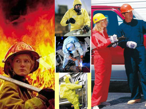 低ホルムアルデヒドの安全の工場最高の販売の難燃剤の消防士の服均一な綿防火安全性で衣類の火災のスーツ問屋・仕入れ・卸・卸売り