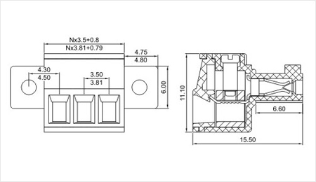 三河3.5/3.81プラグイン可能なターミナルブロックコネクタの製造仕入れ・メーカー・工場