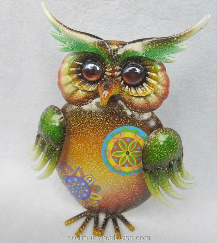 2014 new and hot selling me<em></em>tal owl wind chimes owl hanger wall decoration home decoration問屋・仕入れ・卸・卸売り