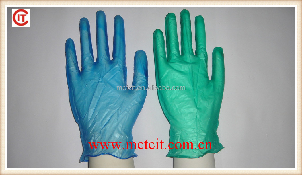 使い捨てpvc医療ビニール手袋検査用手袋は、 粉末・パウダーフリー手の手袋仕入れ・メーカー・工場