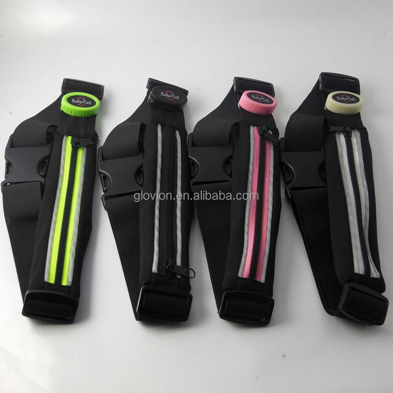 ledの安全性製品のための自転車クラブウエストポーチベルトポーチ付きledベルトウエストバンド、 モバイルled携帯問屋・仕入れ・卸・卸売り