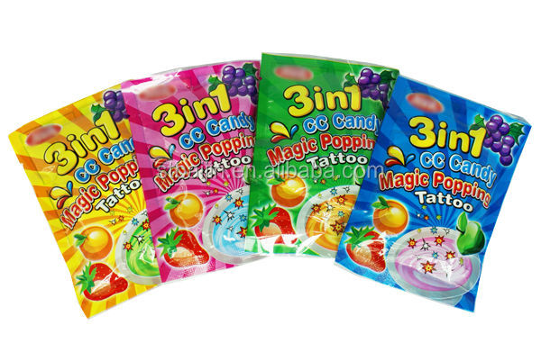 Oranges CC stick candy with poping candy