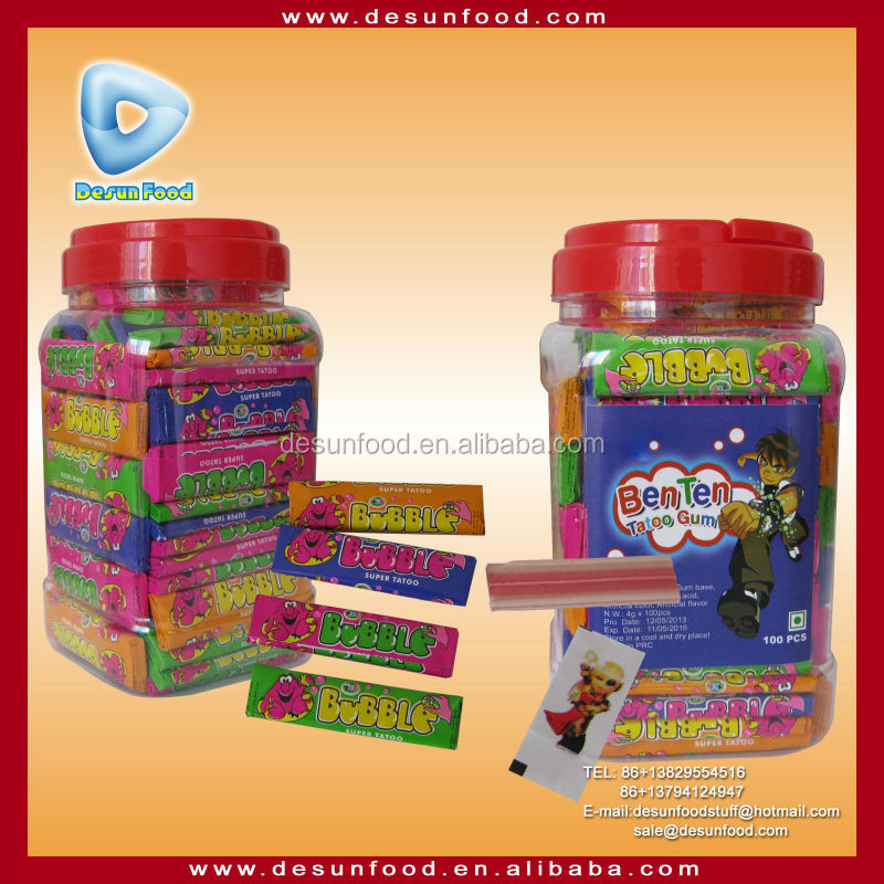 Ben Ten tattoo chewing gum with tattoo