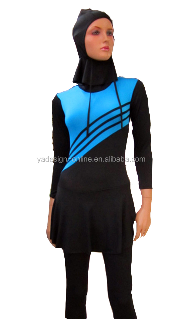 工場卸売ささやかなスパンデックスポリエステルイスラム水着がイスラム教徒の水着の女性の少女/イスラム教徒水着仕入れ・メーカー・工場