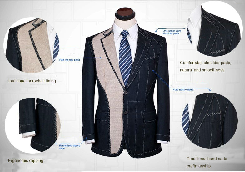 トップ2014年品質の100％ウール黒のスリーピースの男性の結婚式のスーツ問屋・仕入れ・卸・卸売り