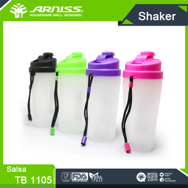 TB 1105 Arniss 500ml Salsa purple liquid shaker durable unbreakable gym plastic mixing bottle salt and pepper shakers