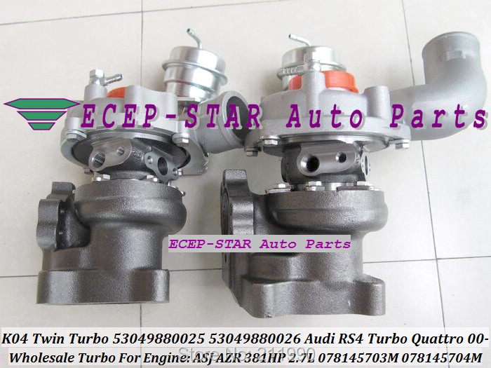 K04 Twin Turbo 53049880025 53049880026 078145703M Turbocharger For Audi RS4 Turbo Quattro 2000- ASJ AZR 381HP 2.7L (8)