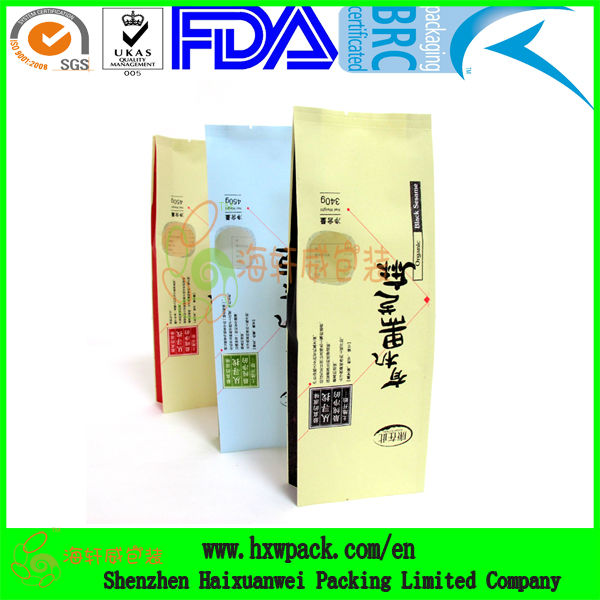 custom printed kraft paper side gusset tea bag