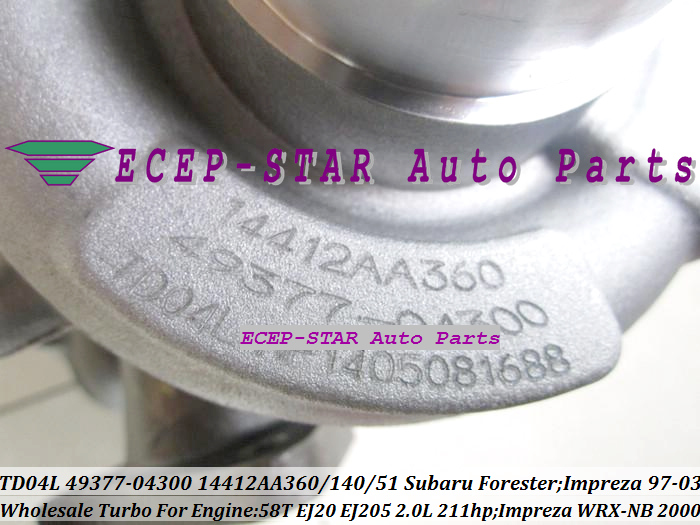 TD04L 49377-04300 14412-AA360 Turbo Turbocharger For Subaru Forester Impreza 97-03 WRX-NB 2000 58T EJ20 EJ205 2.0L 211HP (2)