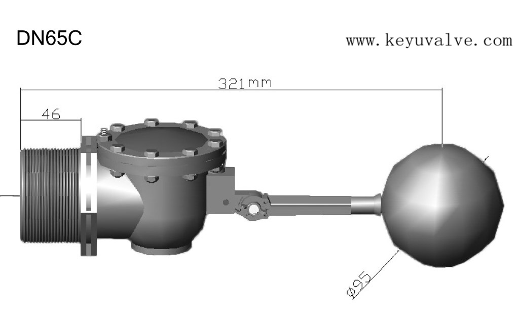 Repairable Large Flow Auto Lock 21/2" Plastic Huge Water Tank Float