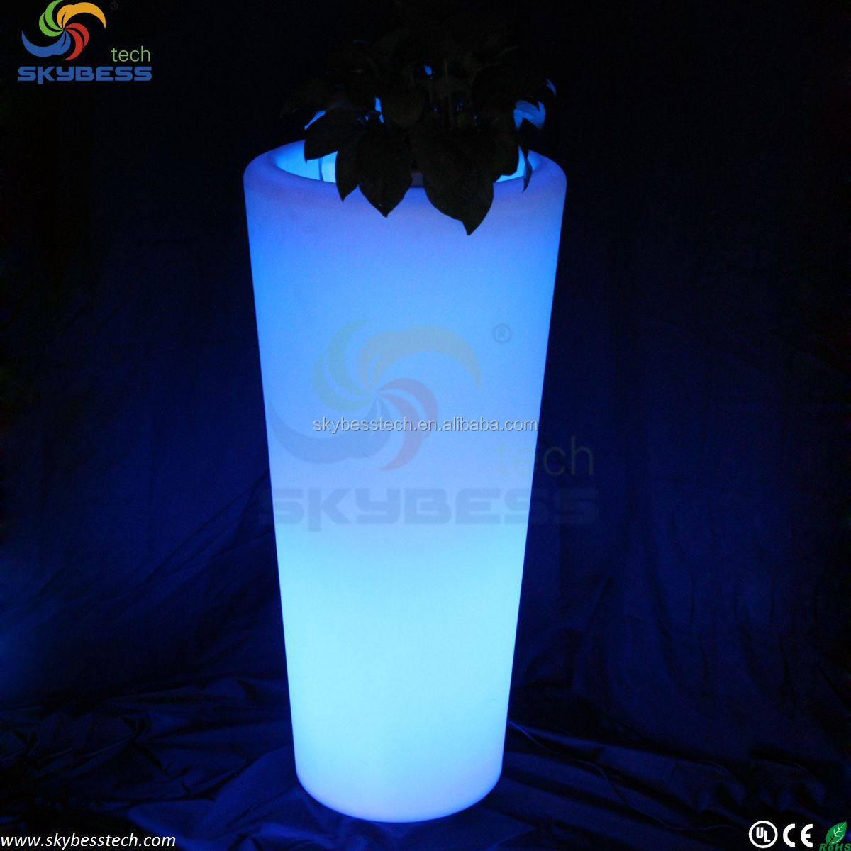 Ledの植木鉢/プラスチック製の植木鉢/led垂直庭園、 リモコンledライトフラワーポット、 屋外のプラスチック製の大きなledフラワーポット問屋・仕入れ・卸・卸売り