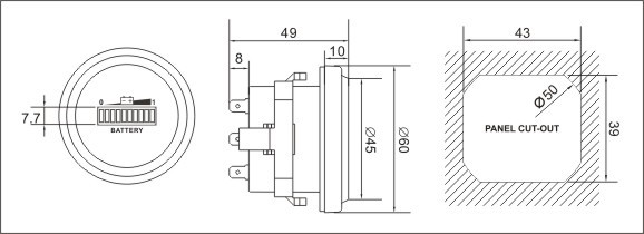 フォークリフト用廃バッテリーインジケータラウンド、 ゴルフカート、 電気自動車、 車の、 トラック12v-60v仕入れ・メーカー・工場