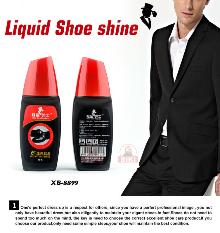 75 Ml Liquid Shoe Polish with The Sponge Applicator Bk8830 - China