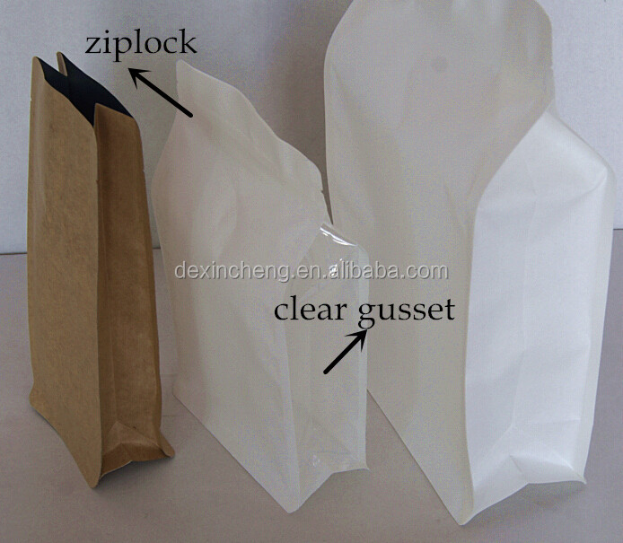 Resealable Block Bottom Bags For Food Package