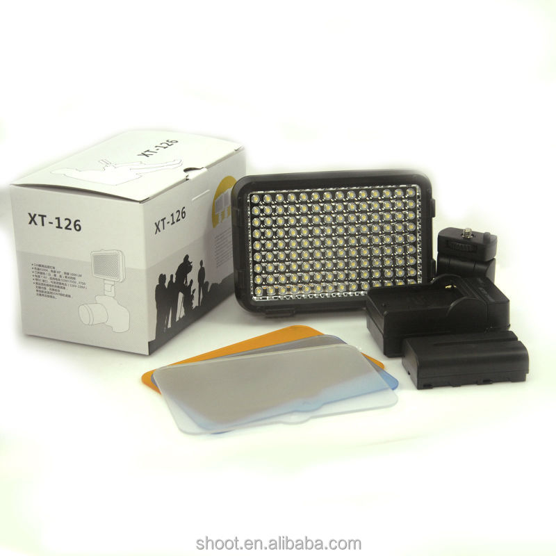 Xt-126スタジオライトバッテリーと充電器付きdvビデオカメラ照明用ランプ問屋・仕入れ・卸・卸売り