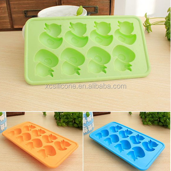 OEM unbreakable cute shapes egg shape silicone ice cube tray,China