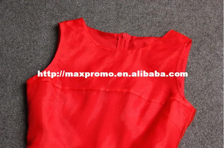 最も新しい女性のファッション袖なしのオーガンザ2014年カスケードグラデーションカラーha1405lh050912slサマーカジュアルドレス
