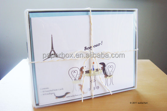 clear lid custom bottom greeting card box