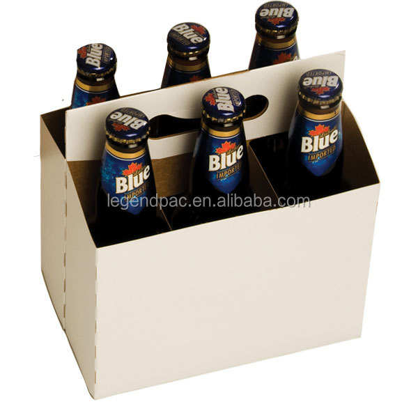 Kraft Paper Printed 6 Pack Bottle Carrier for Wine