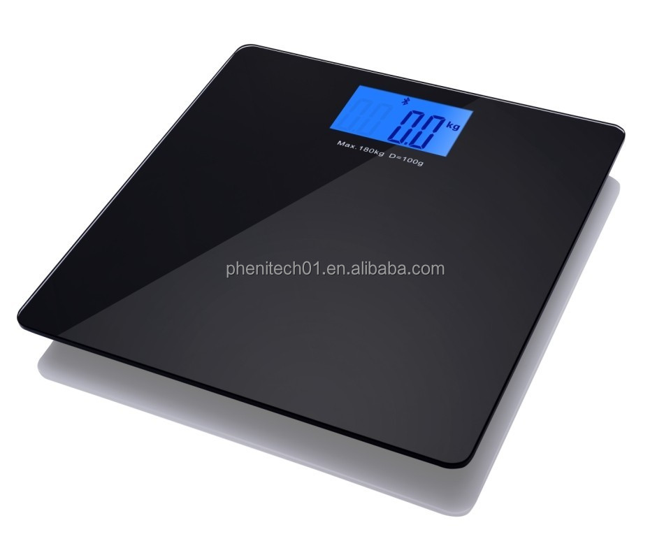 black color digital weight scale with bluetooth for iphone/ipad