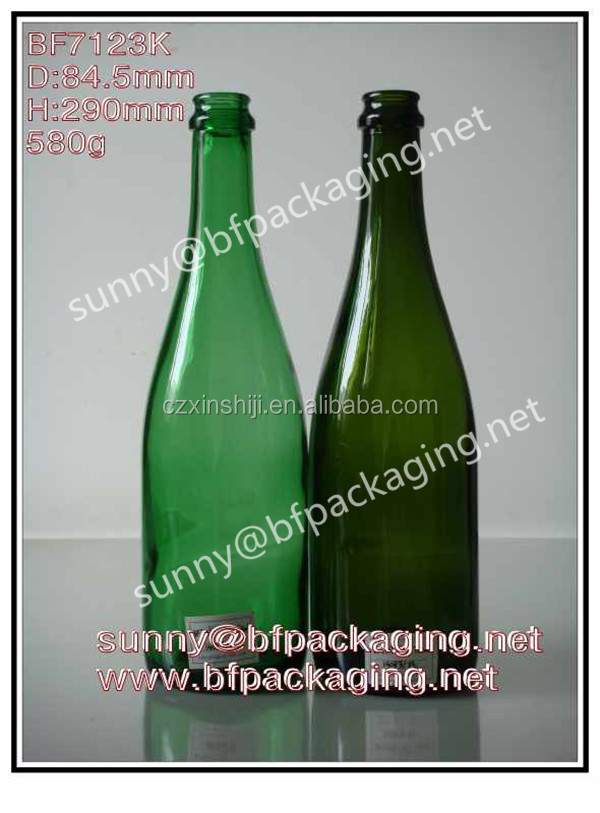 high quality glass champagne wine bottle