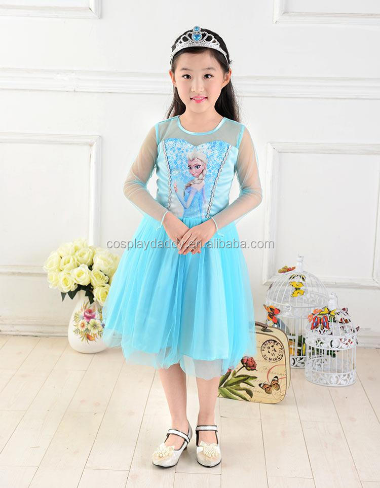 子供の女の子の冷凍エルザエルザ冷凍プリンセスドレス衣装からの安い中国の輸入問屋・仕入れ・卸・卸売り