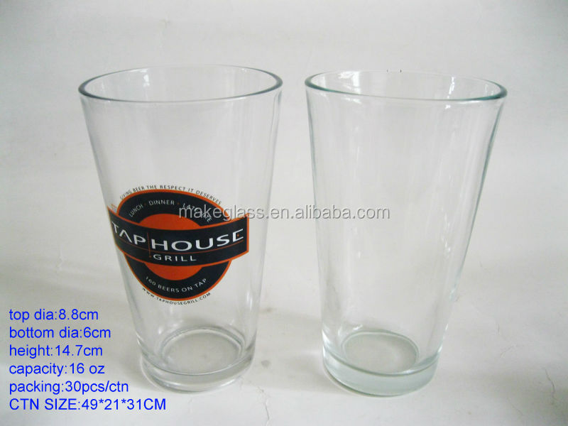 2014 drinking glass 16oz clear glass