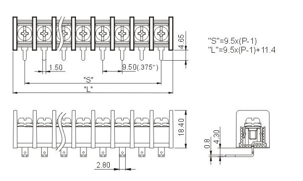 線端子pcbblock_zb45r- a_9.5mm仕入れ・メーカー・工場