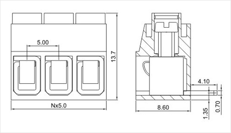 Pcbコネクタの製造三河sh137r-5.0ネジ端子台仕入れ・メーカー・工場