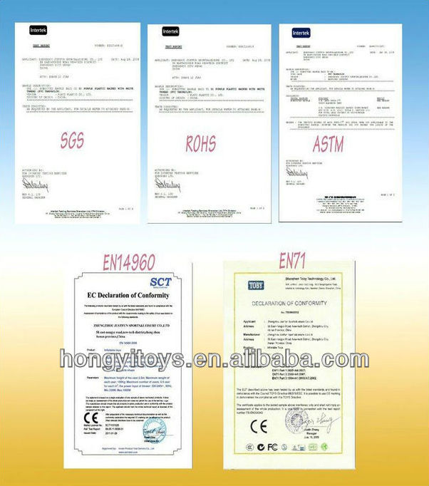 cetificate SGS RoHS EN14960 CE ASTM