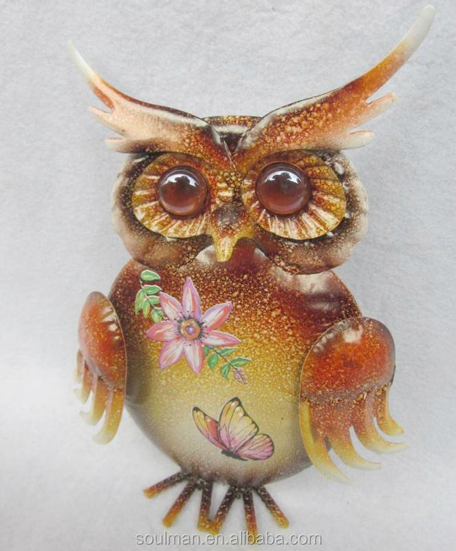 2014 new and hot selling me<em></em>tal owl wind chimes owl hanger wall decoration home decoration問屋・仕入れ・卸・卸売り