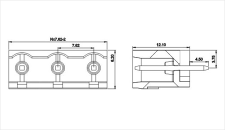 三河7.62mmプラグイン可能なターミナルブロックコネクタの製造は、 ヘッダー部分仕入れ・メーカー・工場