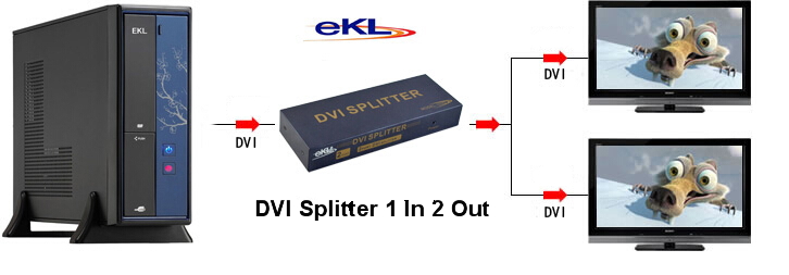 Dviスプリッタ、 1x2,1入力2102ddvi-d信号出力問屋・仕入れ・卸・卸売り