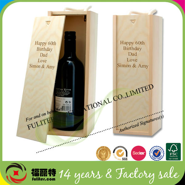 Custom Design Luxury Red Wine Wooden Box