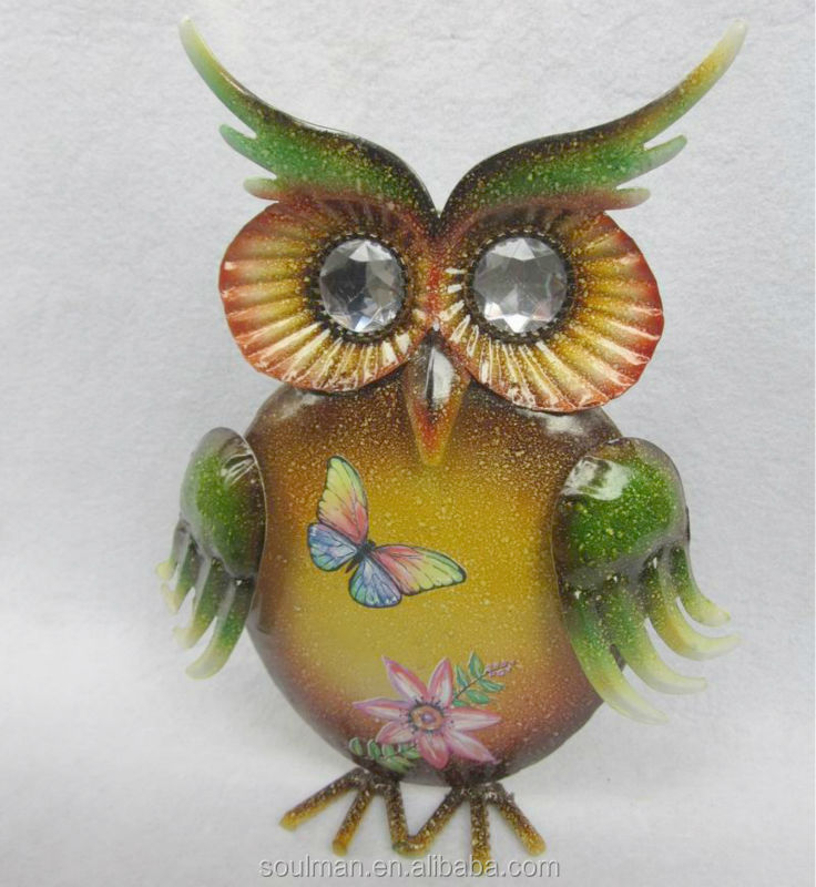 2014 new and hot selling me<em></em>tal owl wind chimes owl hanger wall decoration home decoration問屋・仕入れ・卸・卸売り