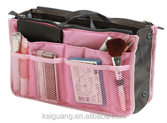 Hot selling Pink Women Lady Handbag bag in bag Purse Organizer Insert large Liner Cosmetic travel Bag問屋・仕入れ・卸・卸売り