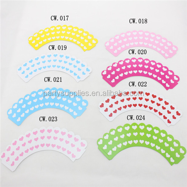 Cake Decoration Striped Chevron Polka dot Heart Cupcake Wrappers